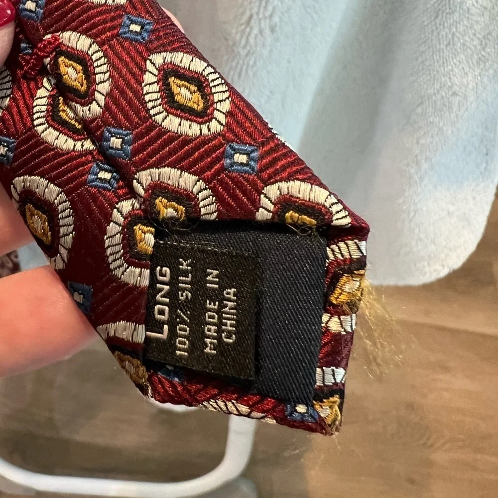 Jos A Banks Red Silk Dress Neck Tie